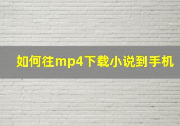 如何往mp4下载小说到手机