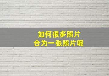 如何很多照片合为一张照片呢