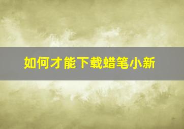 如何才能下载蜡笔小新