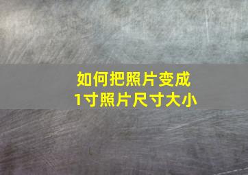 如何把照片变成1寸照片尺寸大小