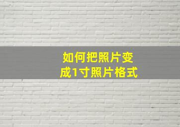 如何把照片变成1寸照片格式