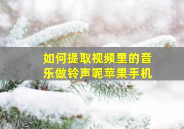 如何提取视频里的音乐做铃声呢苹果手机