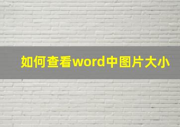 如何查看word中图片大小