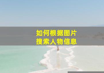 如何根据图片搜索人物信息