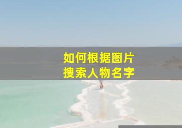 如何根据图片搜索人物名字