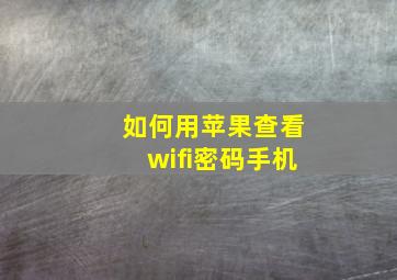 如何用苹果查看wifi密码手机