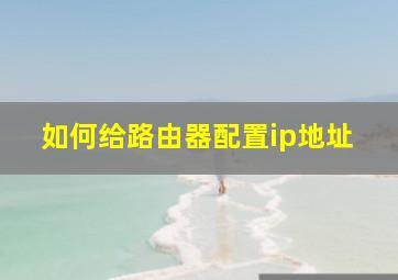 如何给路由器配置ip地址