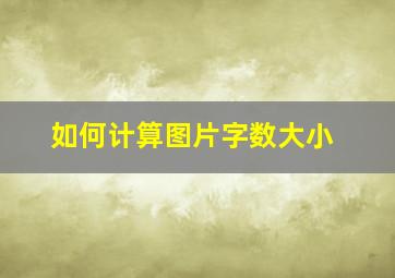 如何计算图片字数大小