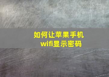 如何让苹果手机wifi显示密码