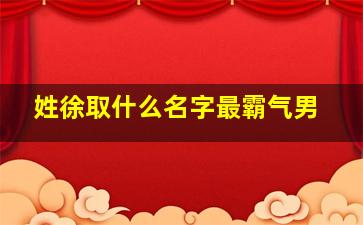 姓徐取什么名字最霸气男