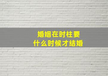 婚姻在时柱要什么时候才结婚