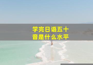 学完日语五十音是什么水平