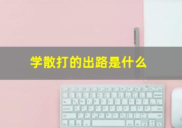 学散打的出路是什么