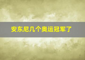 安东尼几个奥运冠军了