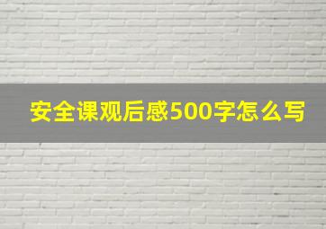 安全课观后感500字怎么写