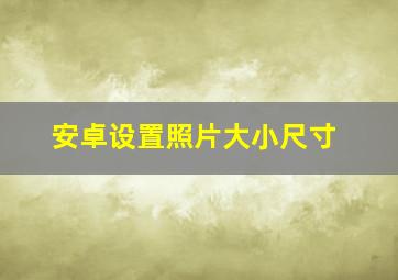 安卓设置照片大小尺寸