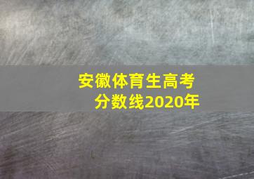 安徽体育生高考分数线2020年