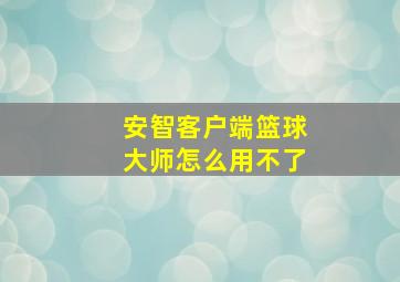 安智客户端篮球大师怎么用不了