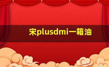 宋plusdmi一箱油