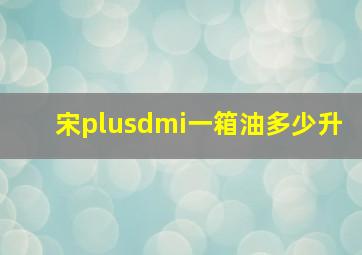 宋plusdmi一箱油多少升