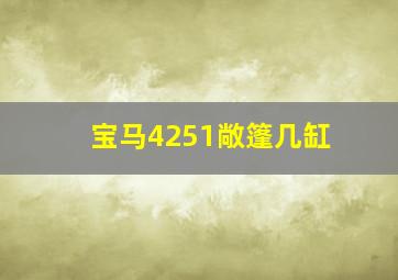 宝马4251敞篷几缸