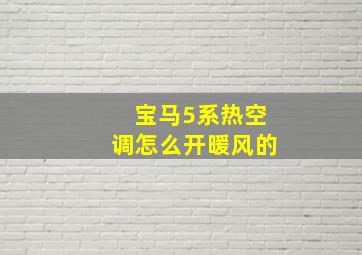 宝马5系热空调怎么开暖风的