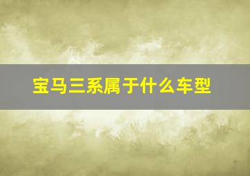 宝马三系属于什么车型