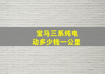 宝马三系纯电动多少钱一公里