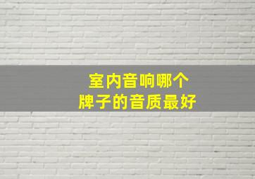 室内音响哪个牌子的音质最好