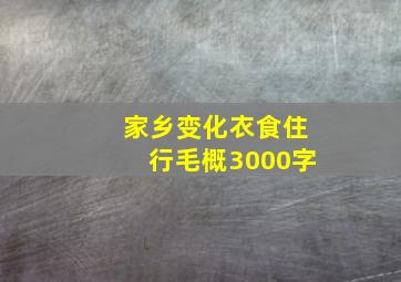 家乡变化衣食住行毛概3000字