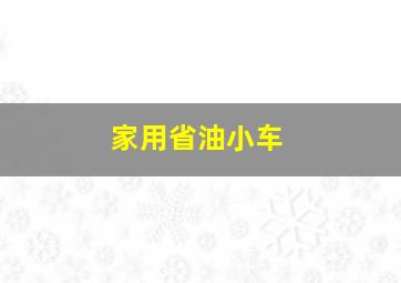 家用省油小车