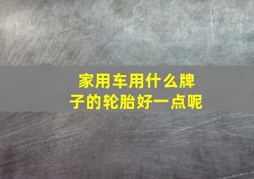 家用车用什么牌子的轮胎好一点呢