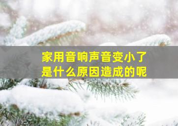 家用音响声音变小了是什么原因造成的呢