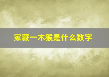 家藏一木猴是什么数字