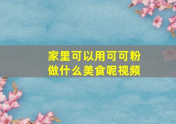 家里可以用可可粉做什么美食呢视频