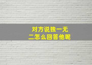 对方说独一无二怎么回答他呢