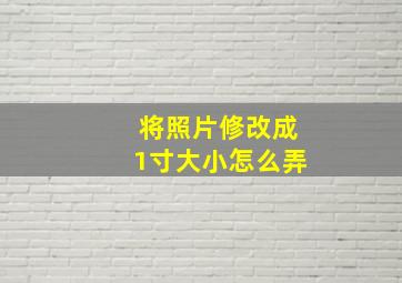 将照片修改成1寸大小怎么弄