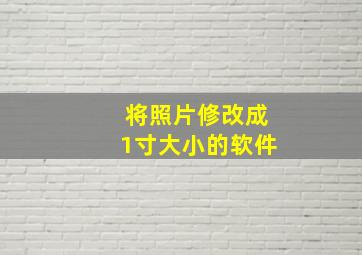 将照片修改成1寸大小的软件