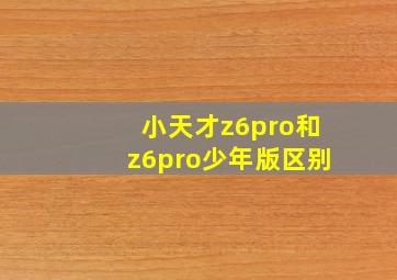 小天才z6pro和z6pro少年版区别