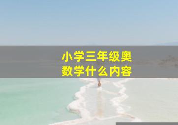 小学三年级奥数学什么内容