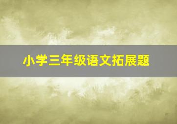 小学三年级语文拓展题