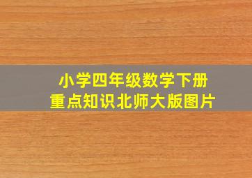 小学四年级数学下册重点知识北师大版图片