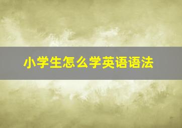 小学生怎么学英语语法