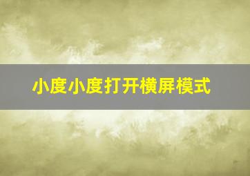 小度小度打开横屏模式