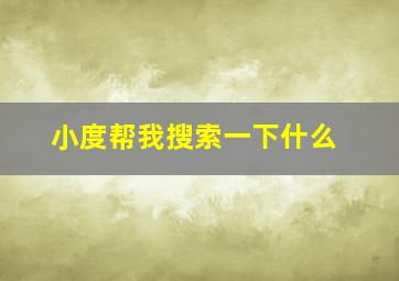 小度帮我搜索一下什么