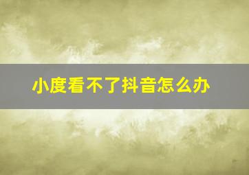 小度看不了抖音怎么办