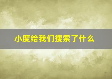 小度给我们搜索了什么