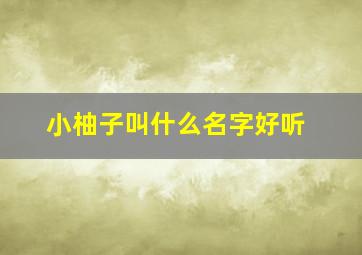 小柚子叫什么名字好听