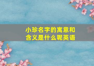 小珍名字的寓意和含义是什么呢英语