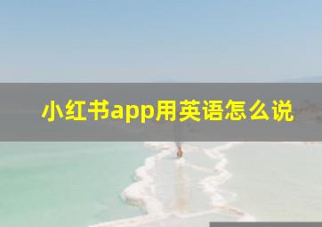 小红书app用英语怎么说